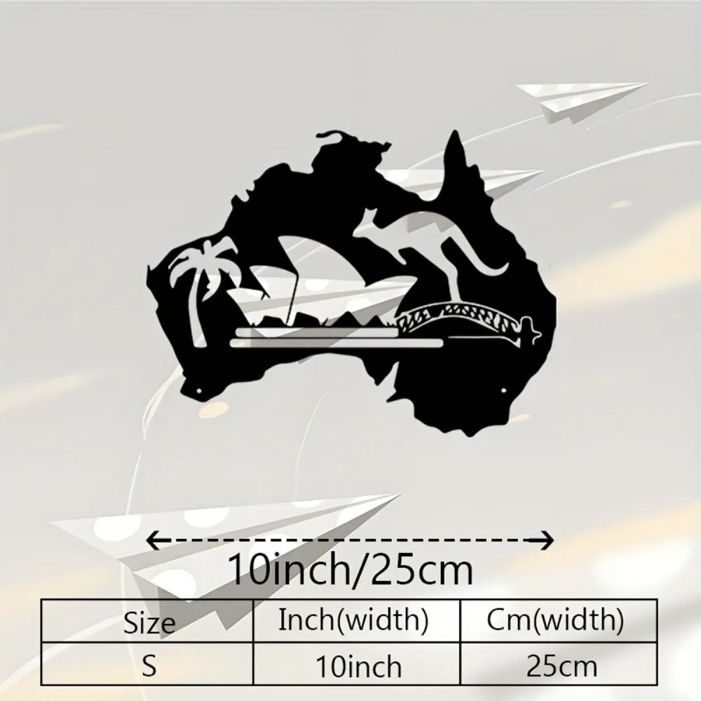 Home Office Australia - Metalowa tablica ścienna z kangurem australijskim,