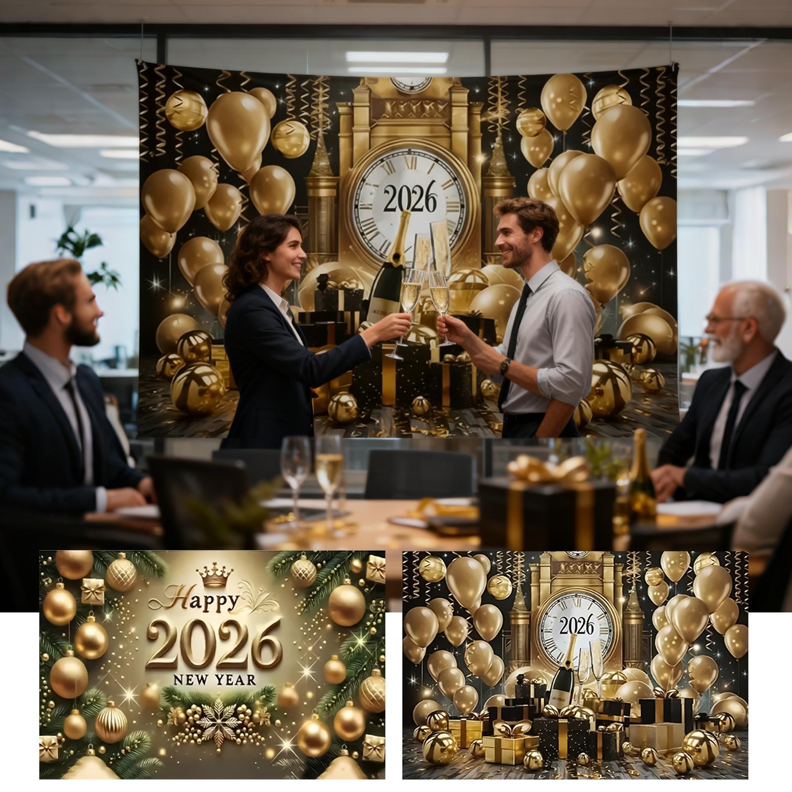 Home Office Holidays 2026 - Szczęśliwego Nowego Roku 2026 Złoty Świąteczny