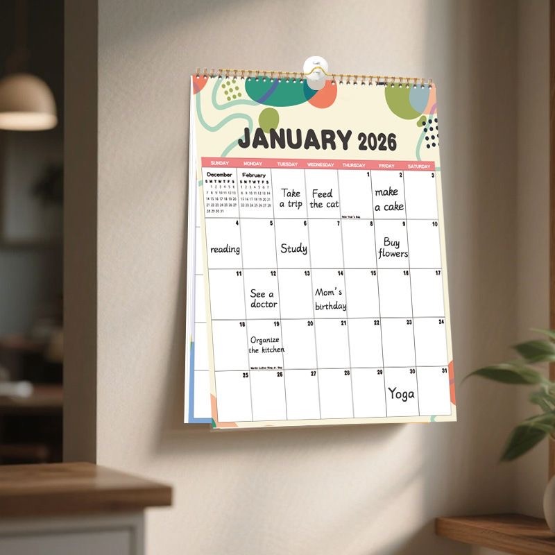 Home Office Holidays 2026 - Kalendarz ścienny na rok 2026 w