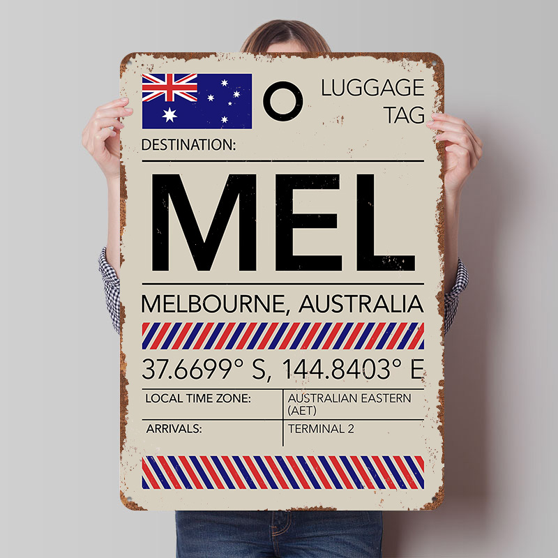 Home Office Australia - Plakat z lotniskiem MEL Melbourne Australia,