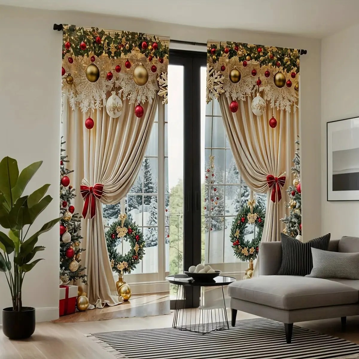 2 sztuki świątecznych zasłon z – Home Office With View recenzja i cena