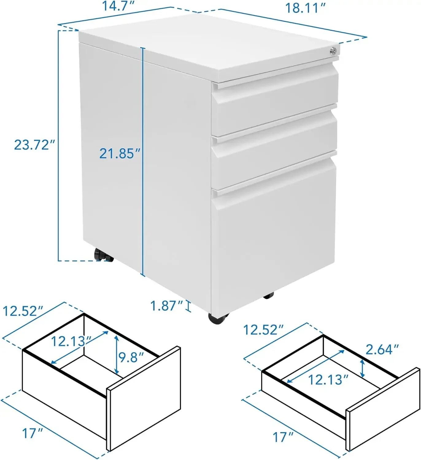 Szafka na dokumenty Mount It z – Drawer Pedestal Cabinet recenzja i cena