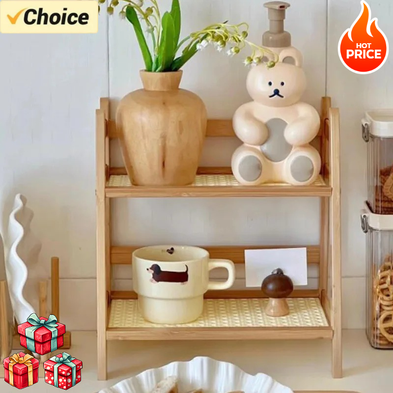 2-poziomowa półka w stylu krem – Desktop Organizer Bamboo recenzja i cena