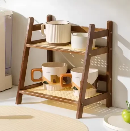 2-poziomowa półka w stylu krem – Desktop Organizer Bamboo recenzja i cena