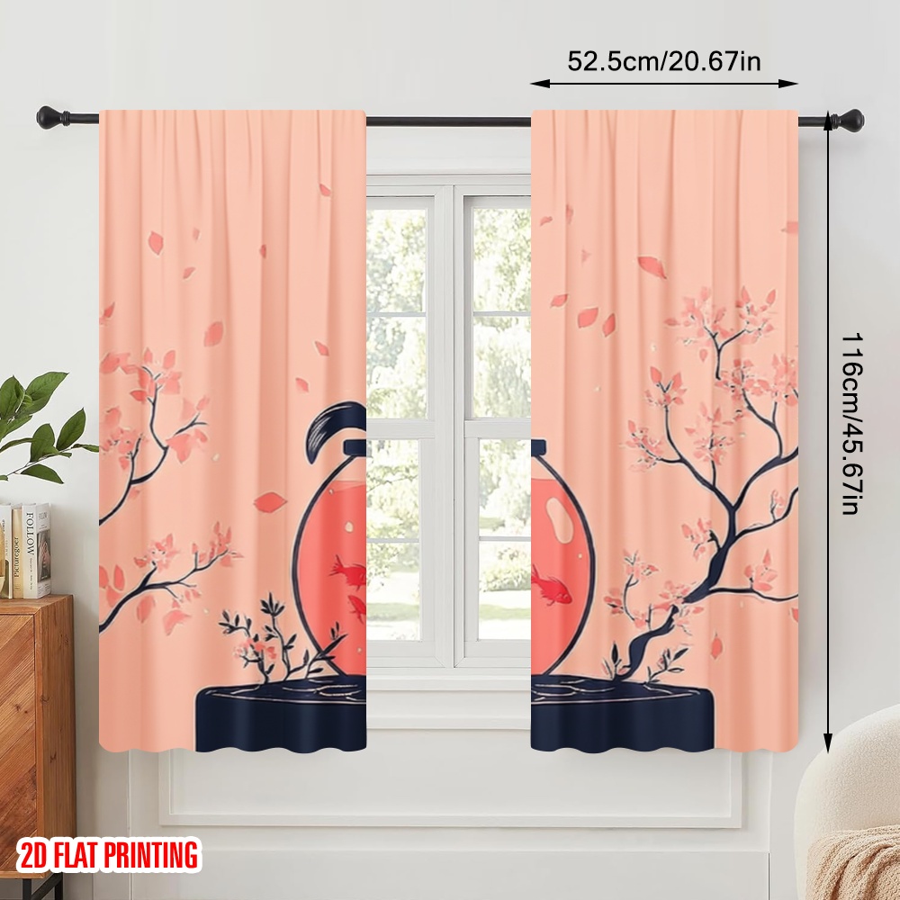 2 szt., zasłony z nadrukiem 2D – Home Office With View recenzja i cena