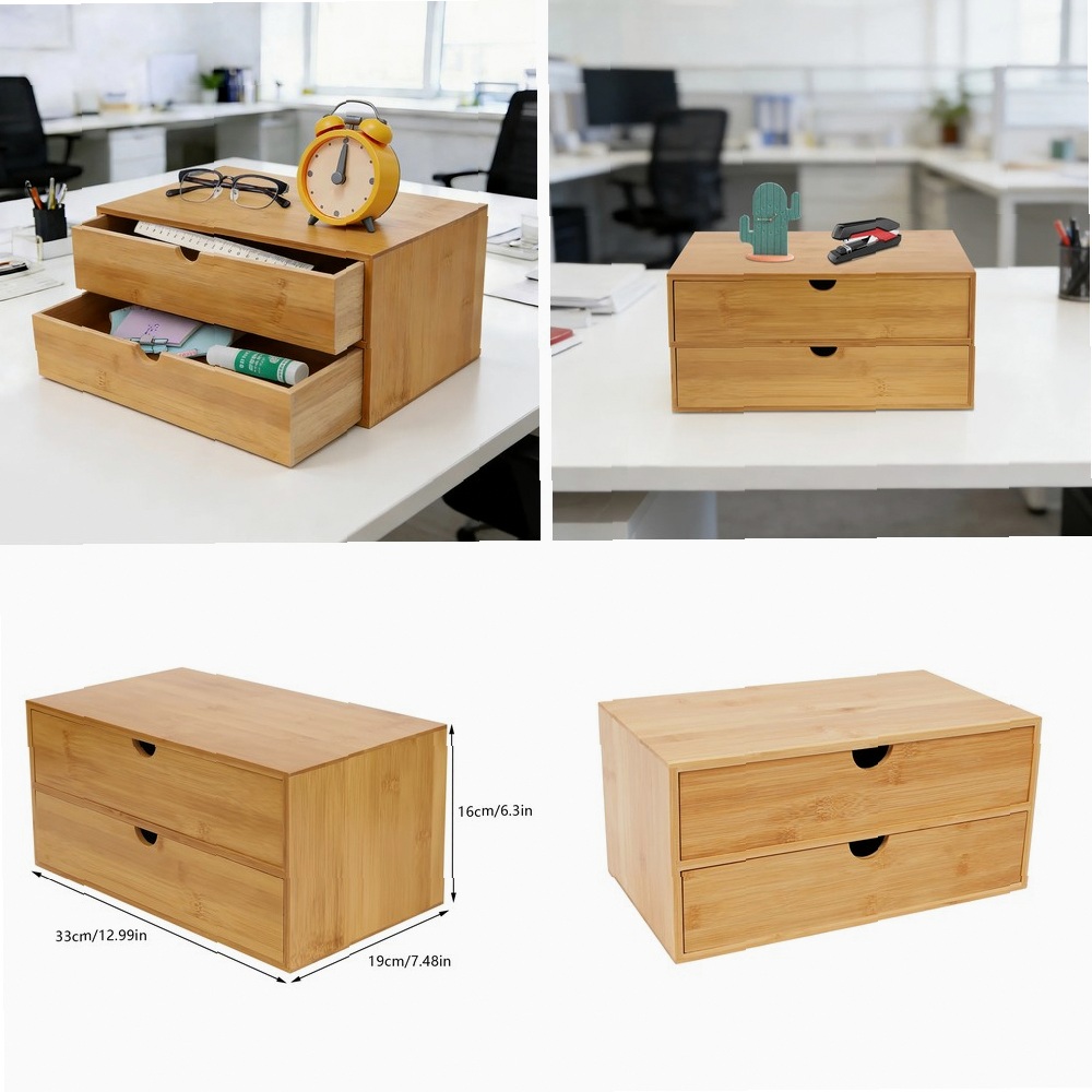 Organizer na biurko, 2-szuflad – Desktop Organizer Bamboo recenzja i cena